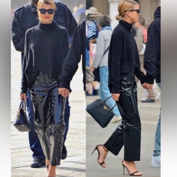 rag & bone Black Patent Leather Pants - Picture 1 of 12